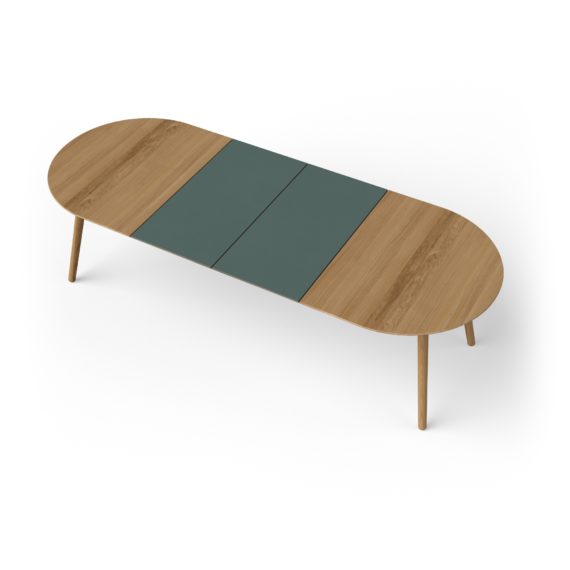 Eat Round 140 Dining Table With 1 Leaf, Green Leaf Shaped Coffee Table