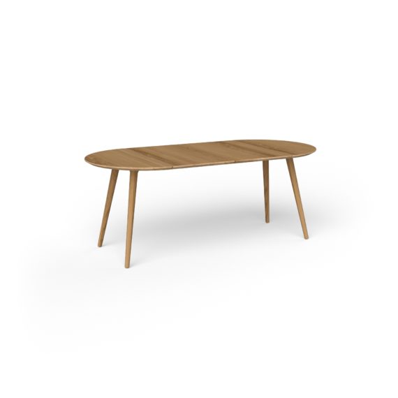 Eat Oval 160 Dining Table With 1 Leaf, Danish Extendable Round Oval Dining Table Oak
