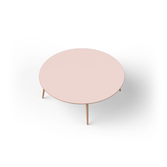 Via Ellipse 120 Coffee Table, Round Light Color Wood Coffee Table